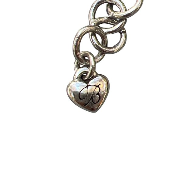 Brighton Silver Tone Long Chain Necklace Mirror Pendant Round Locket 34" Crystal - Picture 5 of 5